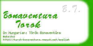bonaventura torok business card